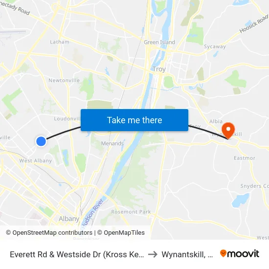 Everett Rd & Westside Dr (Kross Keys) to Wynantskill, NY map