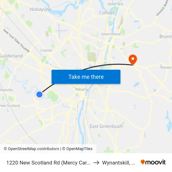 1220 New Scotland Rd (Mercy Care) to Wynantskill, NY map