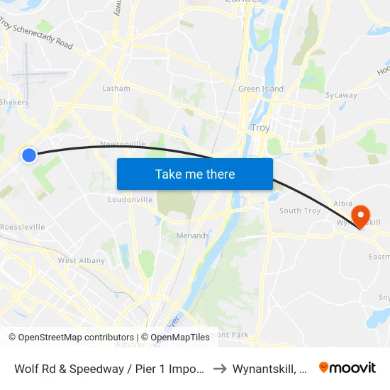 Wolf Rd & Speedway / Pier 1 Imports to Wynantskill, NY map