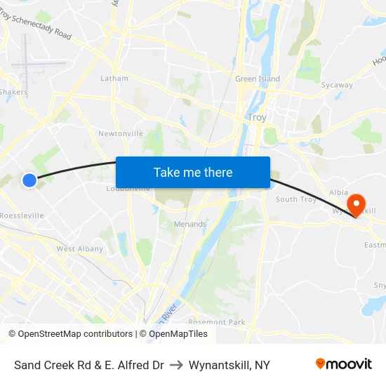 Sand Creek Rd & E. Alfred Dr to Wynantskill, NY map