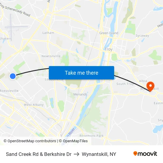 Sand Creek Rd & Berkshire Dr to Wynantskill, NY map