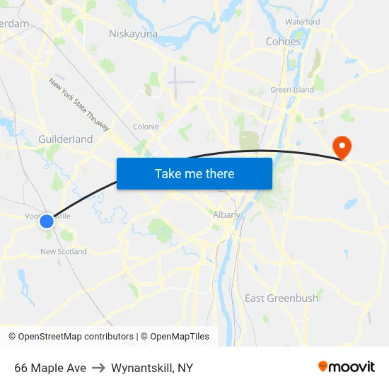 66 Maple Ave to Wynantskill, NY map