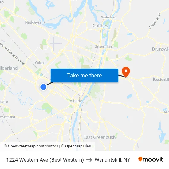1224 Western Ave (Best Western) to Wynantskill, NY map