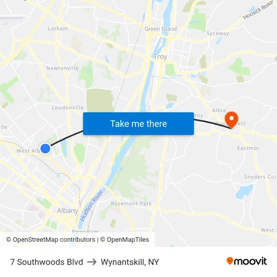 7 Southwoods Blvd to Wynantskill, NY map