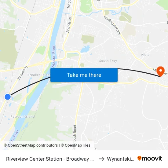 Riverview Center Station - Broadway & I-787 Exit 6 to Wynantskill, NY map