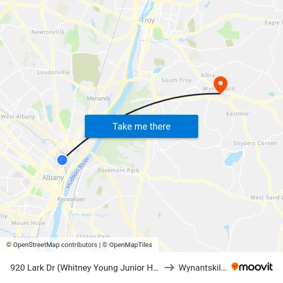 920 Lark Dr (Whitney Young Junior Health Cntr) to Wynantskill, NY map