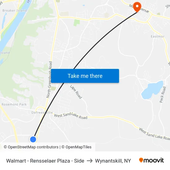 Walmart - Rensselaer Plaza - Side to Wynantskill, NY map