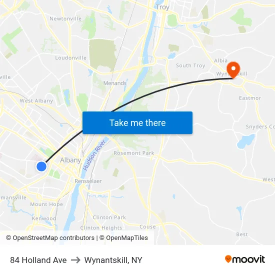 84 Holland Ave to Wynantskill, NY map