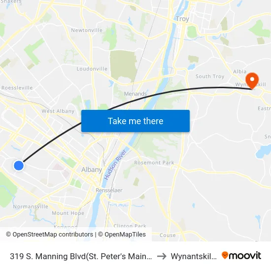 319 S. Manning Blvd(St. Peter's Main Entrance) to Wynantskill, NY map