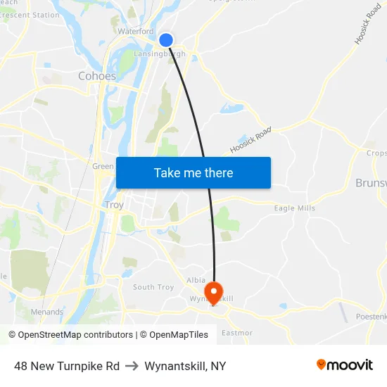 48 New Turnpike Rd to Wynantskill, NY map