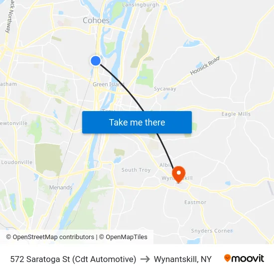 572 Saratoga St (Cdt Automotive) to Wynantskill, NY map