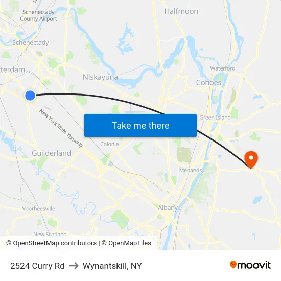 2524 Curry Rd to Wynantskill, NY map