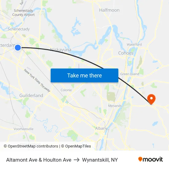 Altamont Ave & Houlton Ave to Wynantskill, NY map