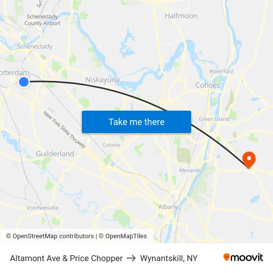 Altamont Ave & Tower St (Market 32) to Wynantskill, NY map