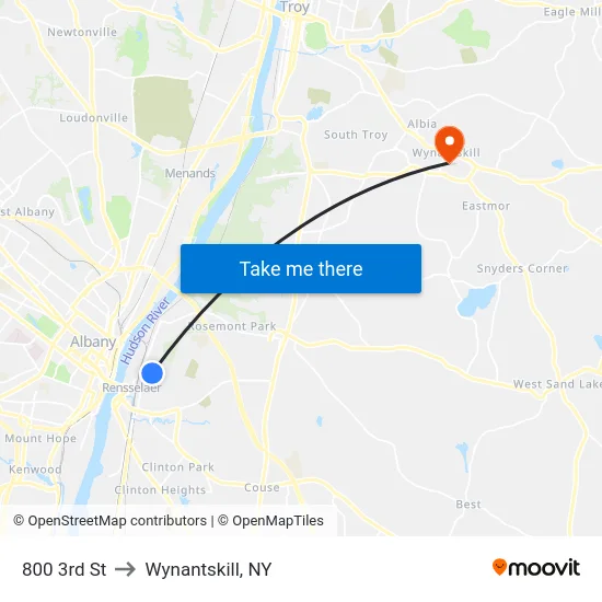 800 3rd St to Wynantskill, NY map