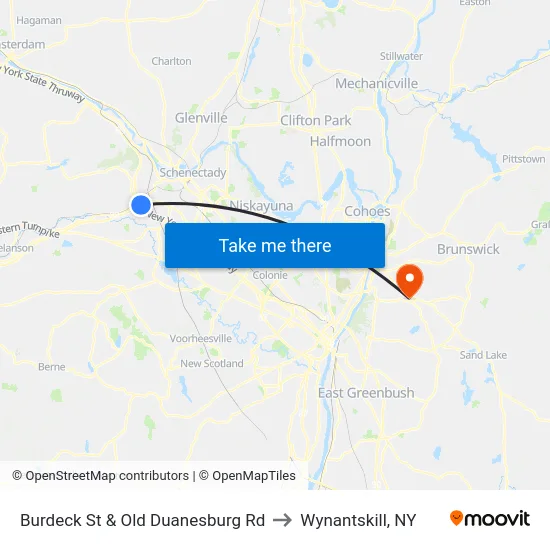 Burdeck St & Old Duanesburg Rd to Wynantskill, NY map