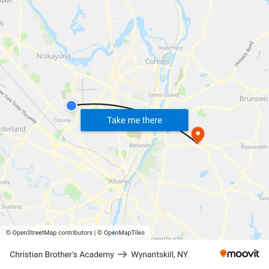 Christian Brother's Academy to Wynantskill, NY map