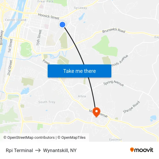 Rpi Terminal to Wynantskill, NY map