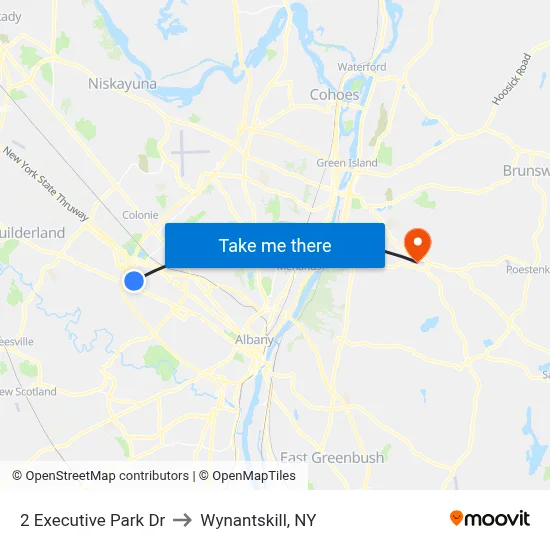 2 Executive Park Dr to Wynantskill, NY map