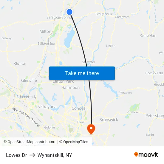 Lowes Dr to Wynantskill, NY map