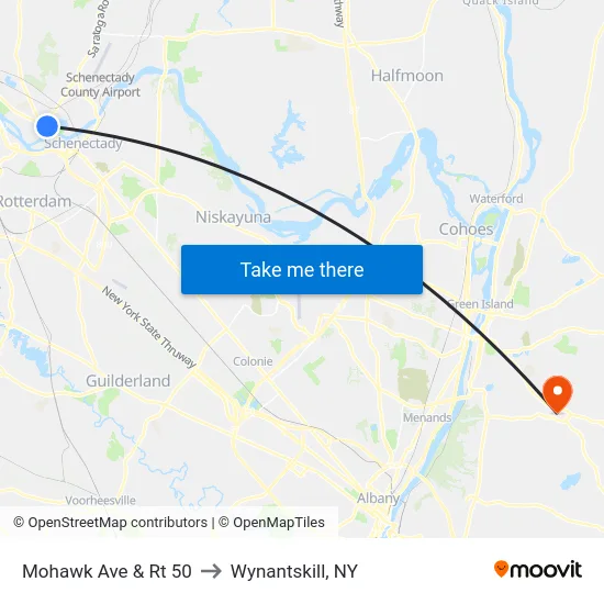 Mohawk Ave & Rt 50 to Wynantskill, NY map