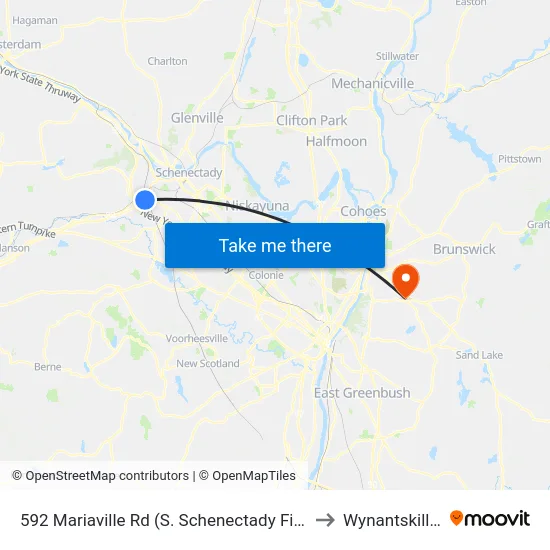 592 Mariaville Rd (S. Schenectady Fire Dept.) to Wynantskill, NY map