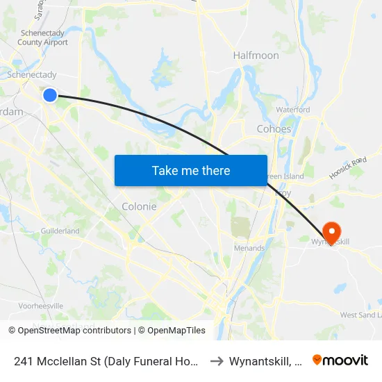 241 Mcclellan St (Daly Funeral Home) to Wynantskill, NY map