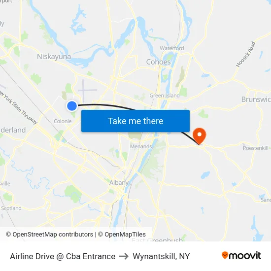 Airline Drive @ Cba Entrance to Wynantskill, NY map