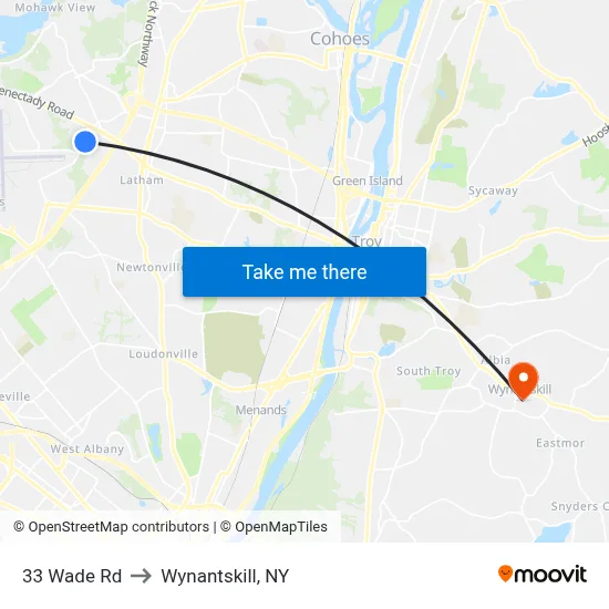 33 Wade Rd to Wynantskill, NY map