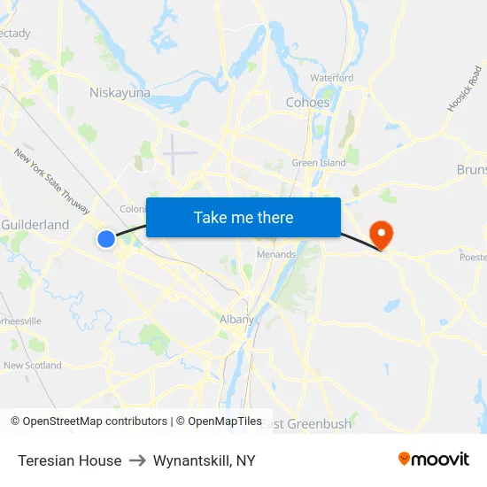 Teresian House to Wynantskill, NY map
