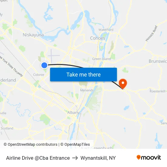 Airline Drive @Cba Entrance to Wynantskill, NY map
