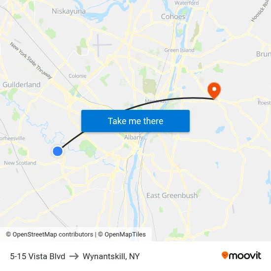 5-15 Vista Blvd to Wynantskill, NY map