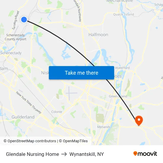 Glendale Nursing Home to Wynantskill, NY map