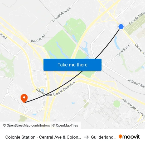Colonie Station - Central Ave & Colonie Center to Guilderland, NY map