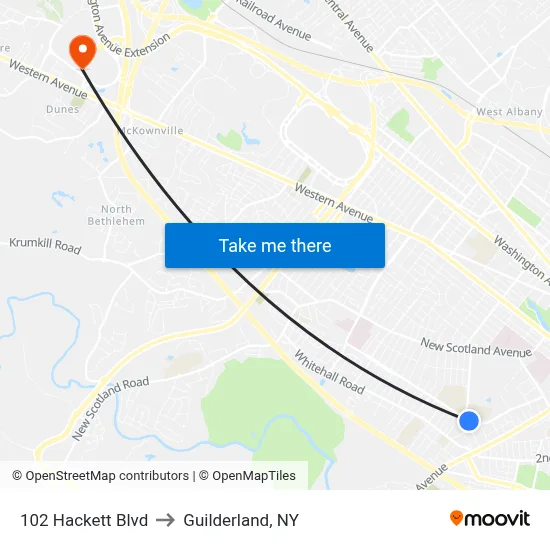 102 Hackett Blvd to Guilderland, NY map