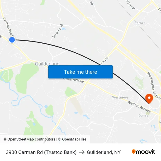 3900 Carman Rd (Trustco Bank) to Guilderland, NY map