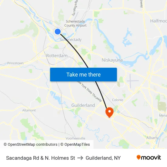 Sacandaga Rd & N. Holmes St to Guilderland, NY map
