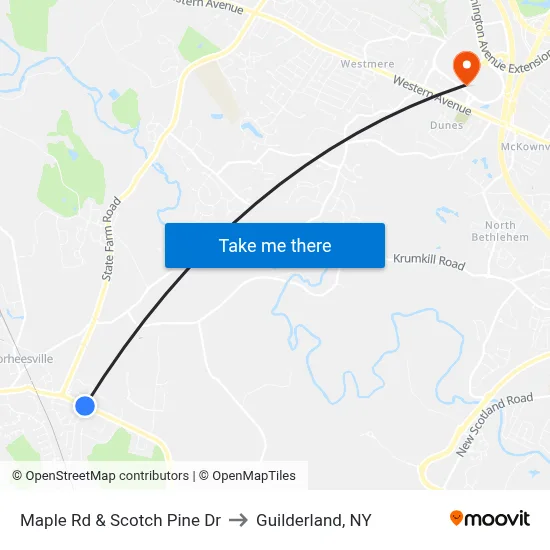 Maple Rd & Scotch Pine Dr to Guilderland, NY map