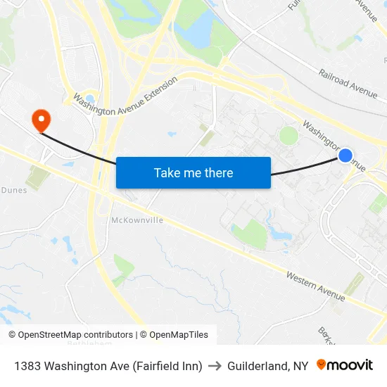 1383 Washington Ave (Fairfield Inn) to Guilderland, NY map