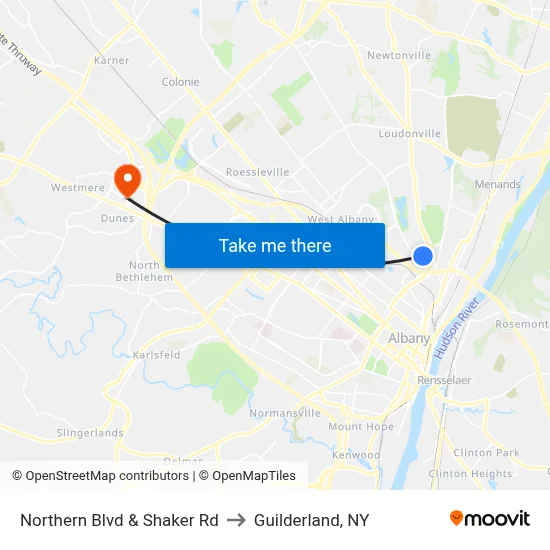 Northern Blvd & Shaker Rd to Guilderland, NY map