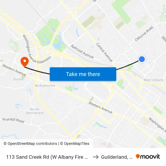 113 Sand Creek Rd (W Albany Fire Dept) to Guilderland, NY map