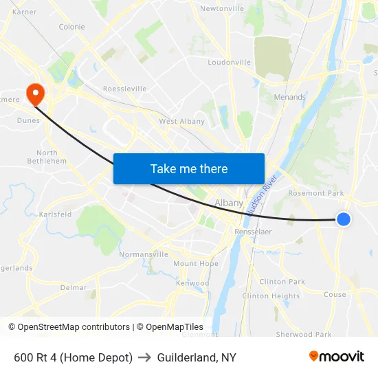 600 Rt 4 (Home Depot) to Guilderland, NY map