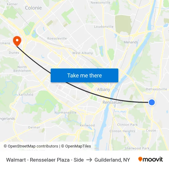 Walmart - Rensselaer Plaza - Side to Guilderland, NY map