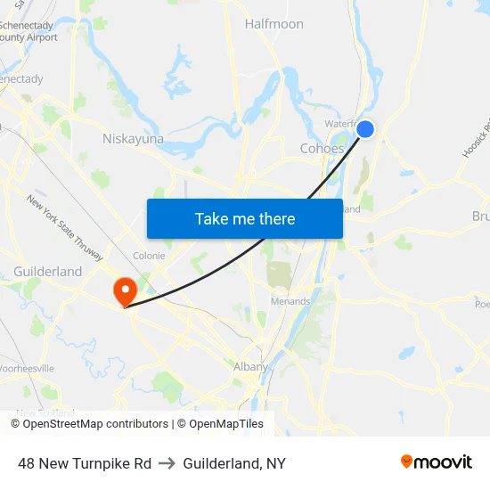 48 New Turnpike Rd to Guilderland, NY map