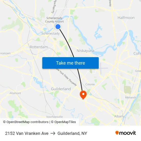 2152 Van Vranken Ave to Guilderland, NY map