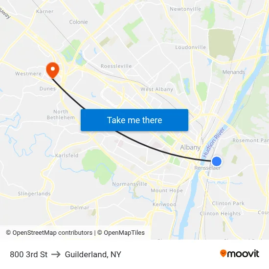 800 3rd St to Guilderland, NY map