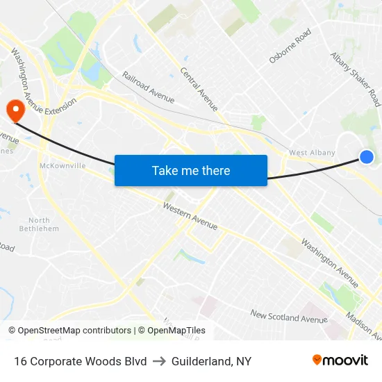 16 Corporate Woods Blvd to Guilderland, NY map