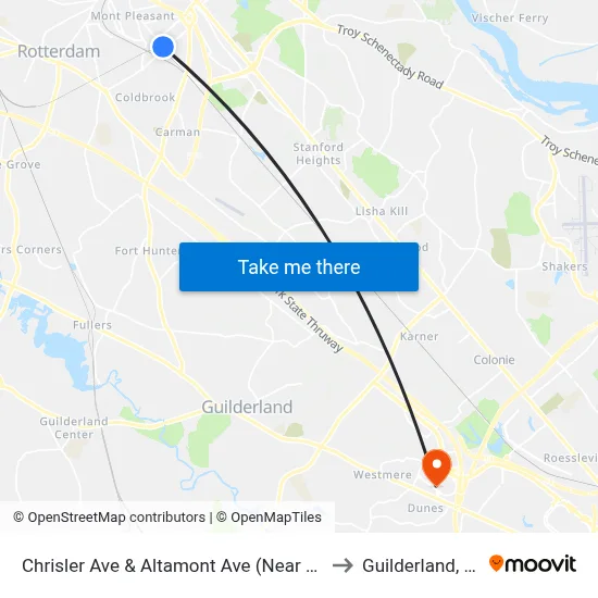 Chrisler Ave & Altamont Ave (Near Cvs) to Guilderland, NY map