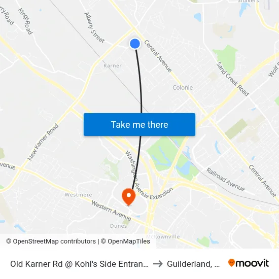 Old Karner Rd @ Kohl's Side Entrance to Guilderland, NY map