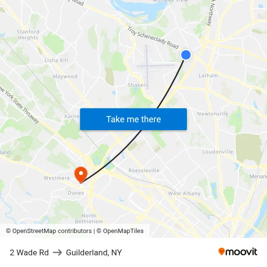 2 Wade Rd to Guilderland, NY map